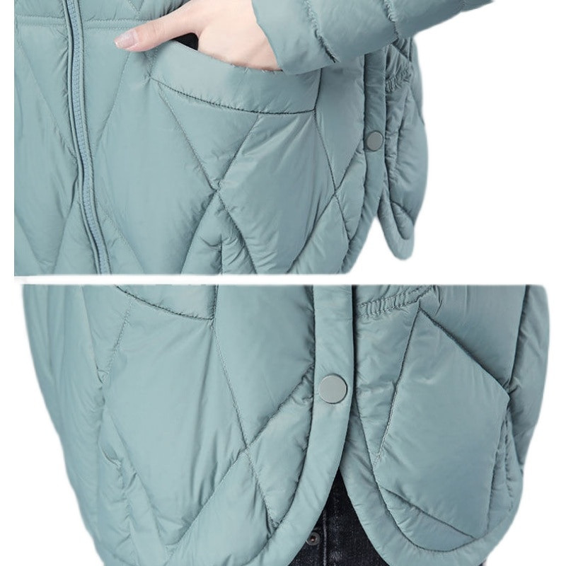 Jesen Zima Ženska lagana pamučna jakna 2022. Nova kratka jakna s čvrstim ovratnikom Ženski kaput s pamučnom postavom Kaput