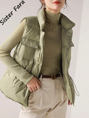 Māsa Fara baltā pīles dūnu veste mētelis bez piedurknēm, viegla dūnu veste sievietēm, ķermeņa silta, vēja necaurlaidīga, viegla, silta veste sievietēm Jauns