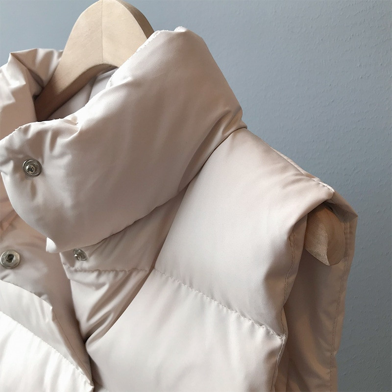 2022. gada Sieviešu ziemas bieza veste, mēteļa statīvs, apkakle Sieviešu garā veste, silti sieviešu topi Veste Chaleco Mujer Gilet Casaco Feminino