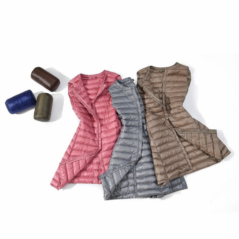 NewBang zīmola īpaši viegla dūnu veste sieviešu garā veste, vēja necaurlaidīga, viegla, silta veste sieviešu dūnu mētelis, garš, slaids bez piedurknēm