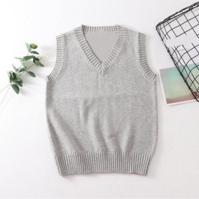 Paauglių mokyklos mergaičių uniforma megztiniai be rankovių Moteriškos liemenės Studentės Mergaičių V kaklo megztas megztinis Moteriška liemenė Moteriški viršutiniai drabužiai