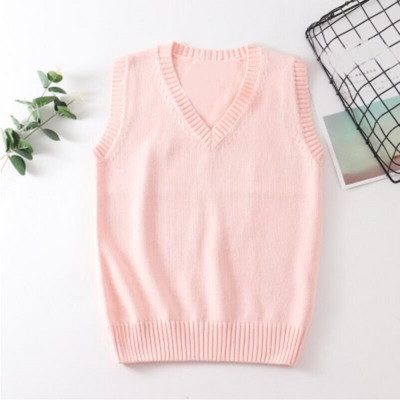 Paauglių mokyklos mergaičių uniforma megztiniai be rankovių Moteriškos liemenės Studentės Mergaičių V kaklo megztas megztinis Moteriška liemenė Moteriški viršutiniai drabužiai