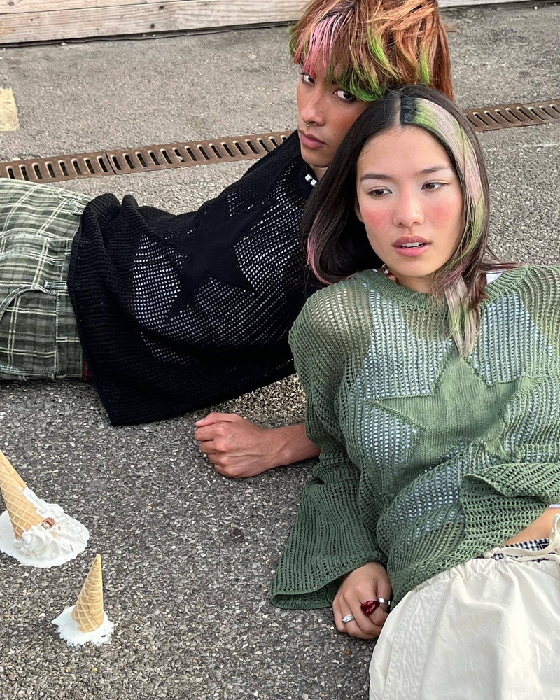 2000. gadu Pentagrammas apdrukas džemperi Vintage sieviešu džemperis ar izgriezumu Y2K Harajuku trikotāžas džemperi Fairycore Grunge modes krekliņš