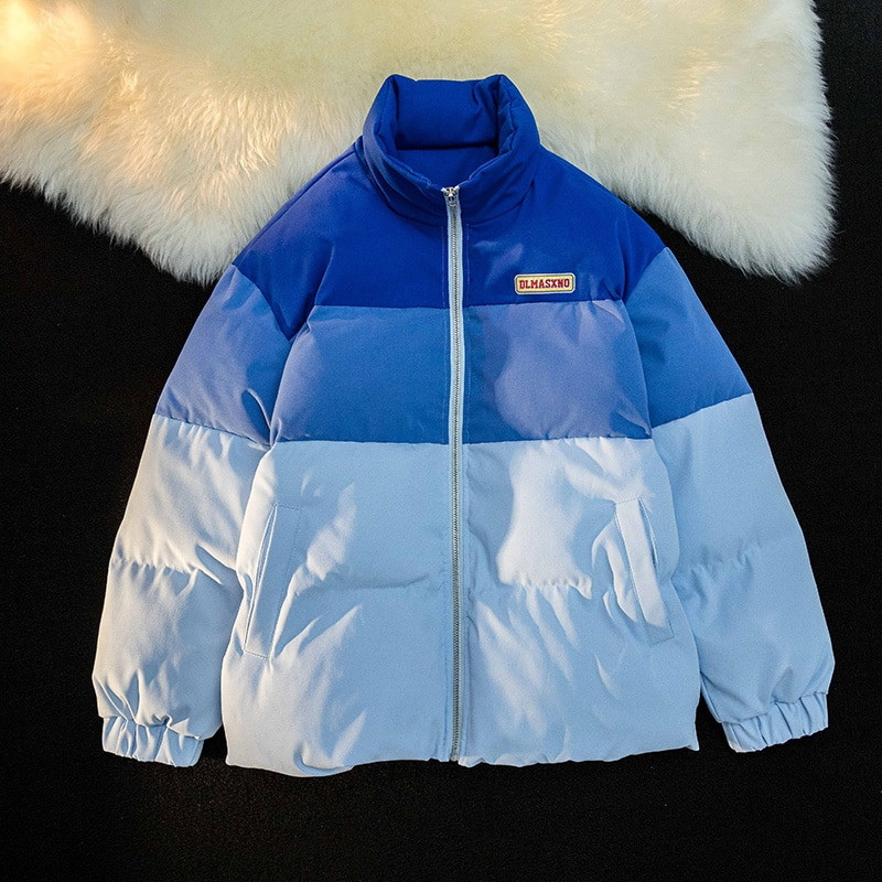 Ženske gradijent ružičaste puhaste jakne 2022. Zimska vrećasta udobna deblja topla ženska pamučno podstavljena pufer jakna.