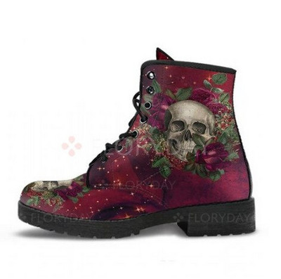 2022 Skull Flower Print ψηλές μπότες Γυναικείες μπότες Φθινοπωρινή χειμερινή μόδα Γυναικεία μποτάκια εργαλείων Γυναικείες μπότες Botas Mujer