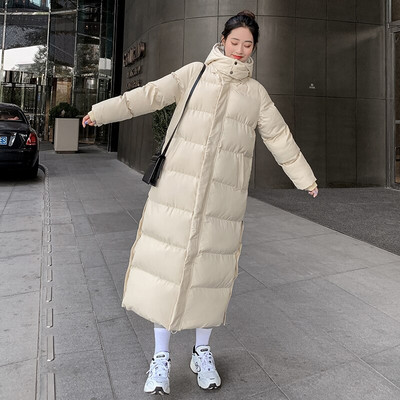 2022. gada jauni sieviešu ziemas mēteļi, gari biezi silti, bēši melni parki