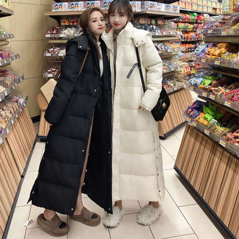 2022. gada jauni sieviešu ziemas mēteļi, gari biezi silti, bēši melni parki