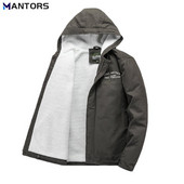 MANTORS 2022 Ziemas Vīriešu Parkas Jaka Flīsa Bieza Silta Jaka Vīriešu Ar kapuci āra vējjaka Ikdienas mētelis Virsdrēbes 5XL