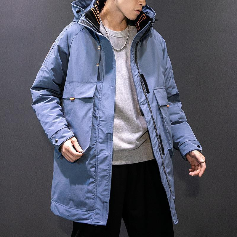 Trenčmētelis vīriešiem ar kapuci Vīriešu rudens garā jaka ar kapuci Harajuku jaka Japānas stila lielas kabatas vējjaka jaka viegla