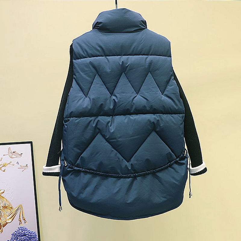 Novi jesenski i zimski ženski prsluk bez rukava 2022. Široki divlji ženski pamučni prsluk Jakna srednje dužine Debeli topli ženski prsluk