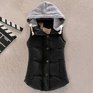 Didelio dydžio 6XL Moteriška liemenė Žieminis paltas Moteriškas Gilet Colete Moteriškas laisvalaikio kišenė liemenė su gobtuvu Moteriška striukė be rankovių