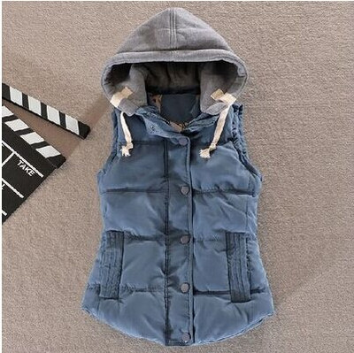 Didelio dydžio 6XL Moteriška liemenė Žieminis paltas Moteriškas Gilet Colete Moteriškas laisvalaikio kišenė liemenė su gobtuvu Moteriška striukė be rankovių