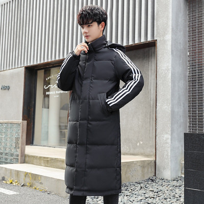 2022. gada ziemas jauni vīriešu dūnu jakas ar kapuci, gari, ērti un daudzpusīgi ikdienas mēteļi