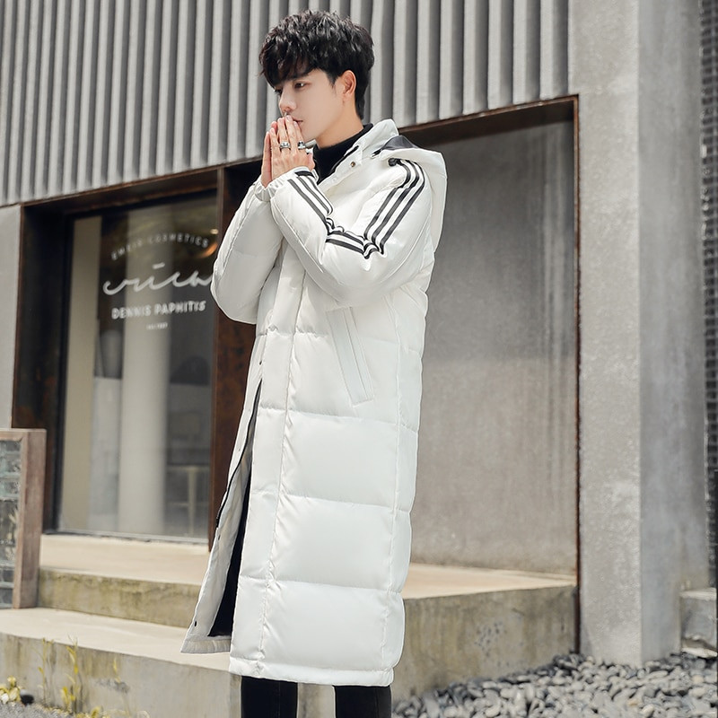 2022. gada ziemas jauni vīriešu dūnu jakas ar kapuci, gari, ērti un daudzpusīgi ikdienas mēteļi