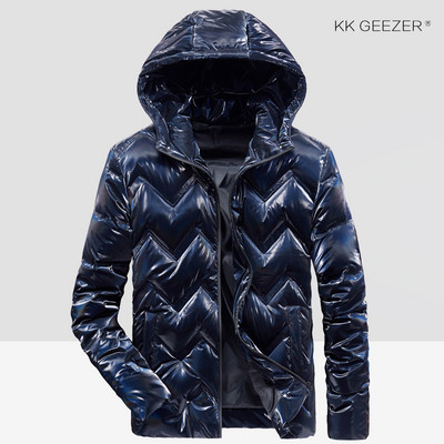 Ziemas jakas dūnu vīriešiem Jauns Biezs Silts Sarkans Vējjakas vienkrāsains Duck Biznesa Ūdensizturīgs Melns Augstākās kvalitātes mētelis Polsterēts