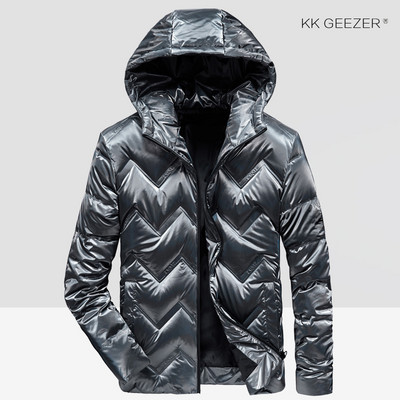 Ziemas jakas dūnu vīriešiem Jauns Biezs Silts Sarkans Vējjakas vienkrāsains Duck Biznesa Ūdensizturīgs Melns Augstākās kvalitātes mētelis Polsterēts