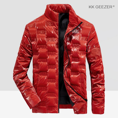 Ziemas jakas dūnu vīriešiem Jauns Biezs Silts Sarkans Vējjakas vienkrāsains Duck Biznesa Ūdensizturīgs Melns Augstākās kvalitātes mētelis Polsterēts