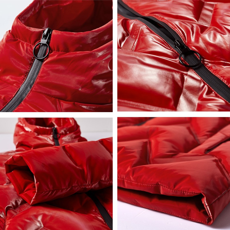 Ziemas jakas dūnu vīriešiem Jauns Biezs Silts Sarkans Vējjakas vienkrāsains Duck Biznesa Ūdensizturīgs Melns Augstākās kvalitātes mētelis Polsterēts