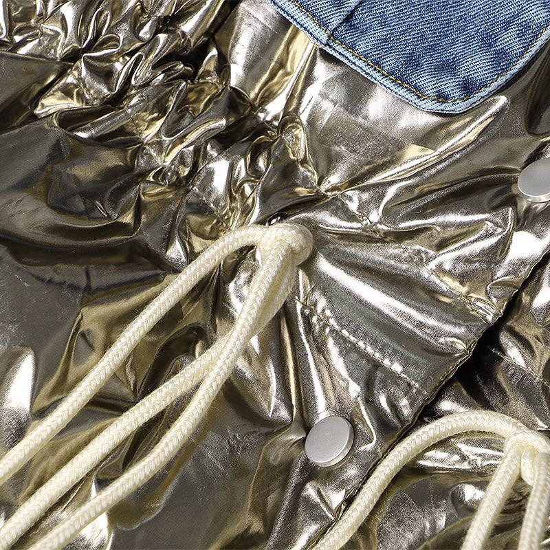 TWOTWINSTYLE ikdienišķs kokvilnas mētelis sievietēm atloks bez piedurknēm, savilkšanas aukliņas raibs kabats, krāsaina veste sieviešu modes jauna ziema