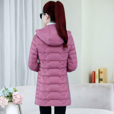 Πιο παχύ Parkas Γυναικείο χειμωνιάτικο μπουφάν με κουκούλα 2022 Κορεατικό φαρδύ βαμβακερό λεπτό παλτό Mother Plus Size Solid Warm Long Outerwear 6XL