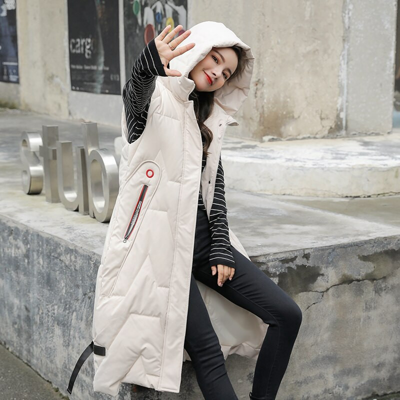 Sieviešu ziemas garā veste, kabatas ar kapuci, ar rāvējslēdzēju polsterētas sieviešu ikdienas jaka, silta stepēta veste sievietēm