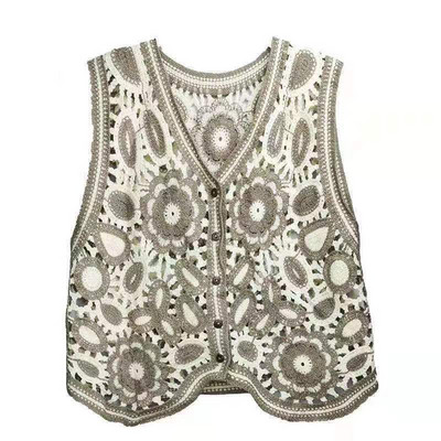 EUSHEY žakarda dobi izšuvumi, trikotāžas veste sievietēm 2022. gada jauna īsa, brīva džempera veste pavasara rudenim