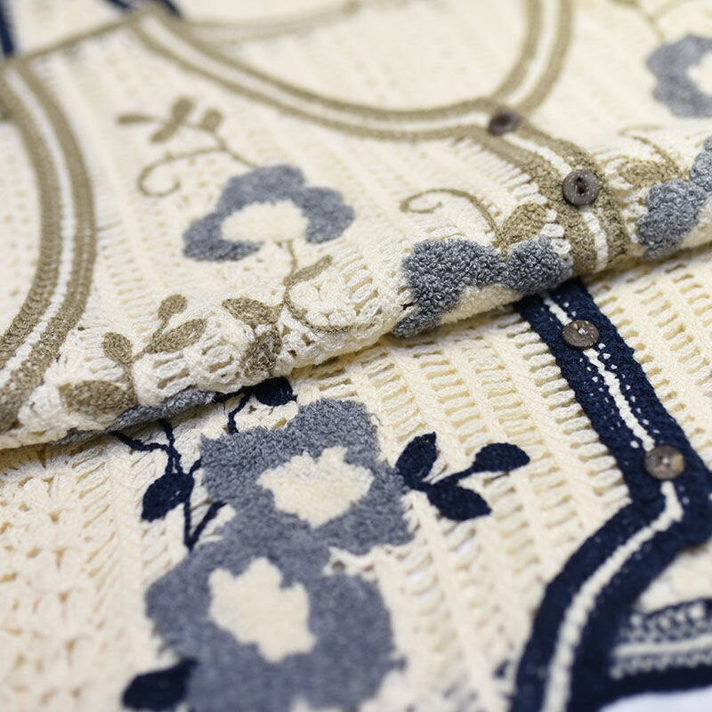 EUSHEY žakarda dobi izšuvumi, trikotāžas veste sievietēm 2022. gada jauna īsa, brīva džempera veste pavasara rudenim