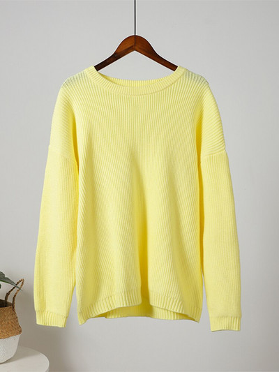 Πράσινα πλεκτά γυναικεία πουλόβερ πουλόβερ Φθινοπωρινά κομψά casual γυναικεία μπλουζάκια με μακρυμάνικο λαιμόκοψη 2022 Χειμερινά χαλαρά γυναικεία πουλόβερ