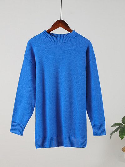 Πράσινα πλεκτά γυναικεία πουλόβερ πουλόβερ Φθινοπωρινά κομψά casual γυναικεία μπλουζάκια με μακρυμάνικο λαιμόκοψη 2022 Χειμερινά χαλαρά γυναικεία πουλόβερ