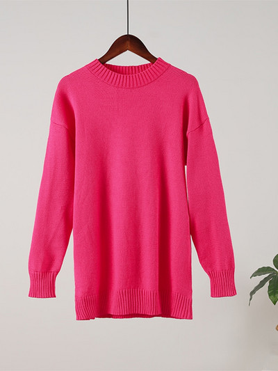 Πράσινα πλεκτά γυναικεία πουλόβερ πουλόβερ Φθινοπωρινά κομψά casual γυναικεία μπλουζάκια με μακρυμάνικο λαιμόκοψη 2022 Χειμερινά χαλαρά γυναικεία πουλόβερ