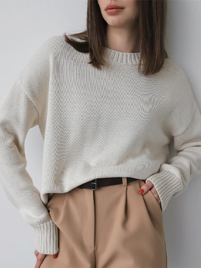 Πράσινα πλεκτά γυναικεία πουλόβερ πουλόβερ Φθινοπωρινά κομψά casual γυναικεία μπλουζάκια με μακρυμάνικο λαιμόκοψη 2022 Χειμερινά χαλαρά γυναικεία πουλόβερ