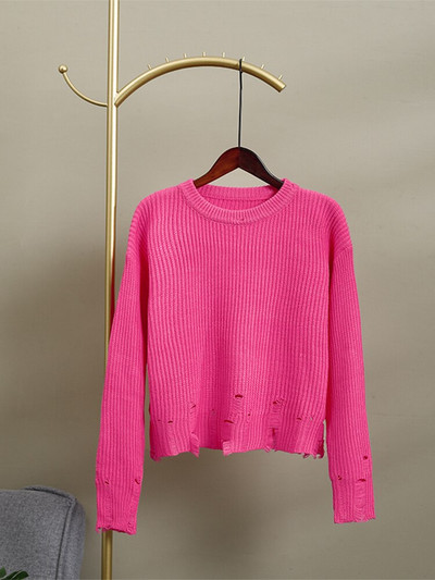 Πράσινα πλεκτά γυναικεία πουλόβερ πουλόβερ Φθινοπωρινά κομψά casual γυναικεία μπλουζάκια με μακρυμάνικο λαιμόκοψη 2022 Χειμερινά χαλαρά γυναικεία πουλόβερ