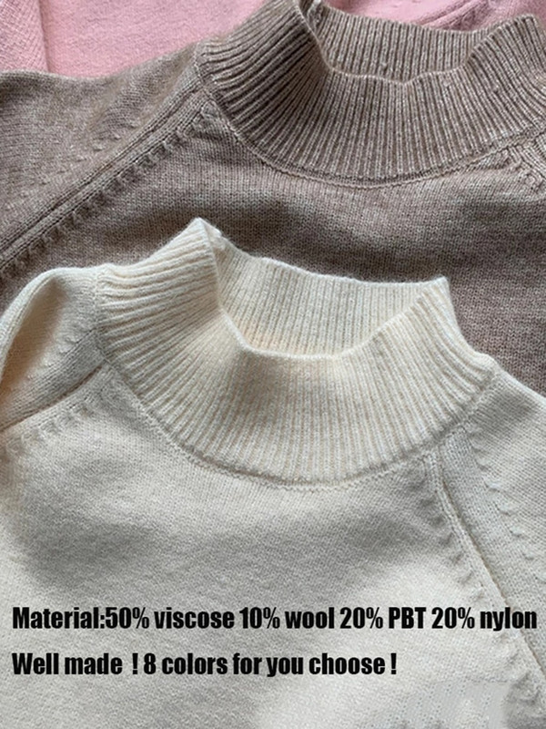 Ženski puloveri s lažnim ovratnikom, pulover visoke kvalitete, veliki džemper, podijeljena jesensko-zimska odjeća, bež ljubičasto zelena 8 boja C-114