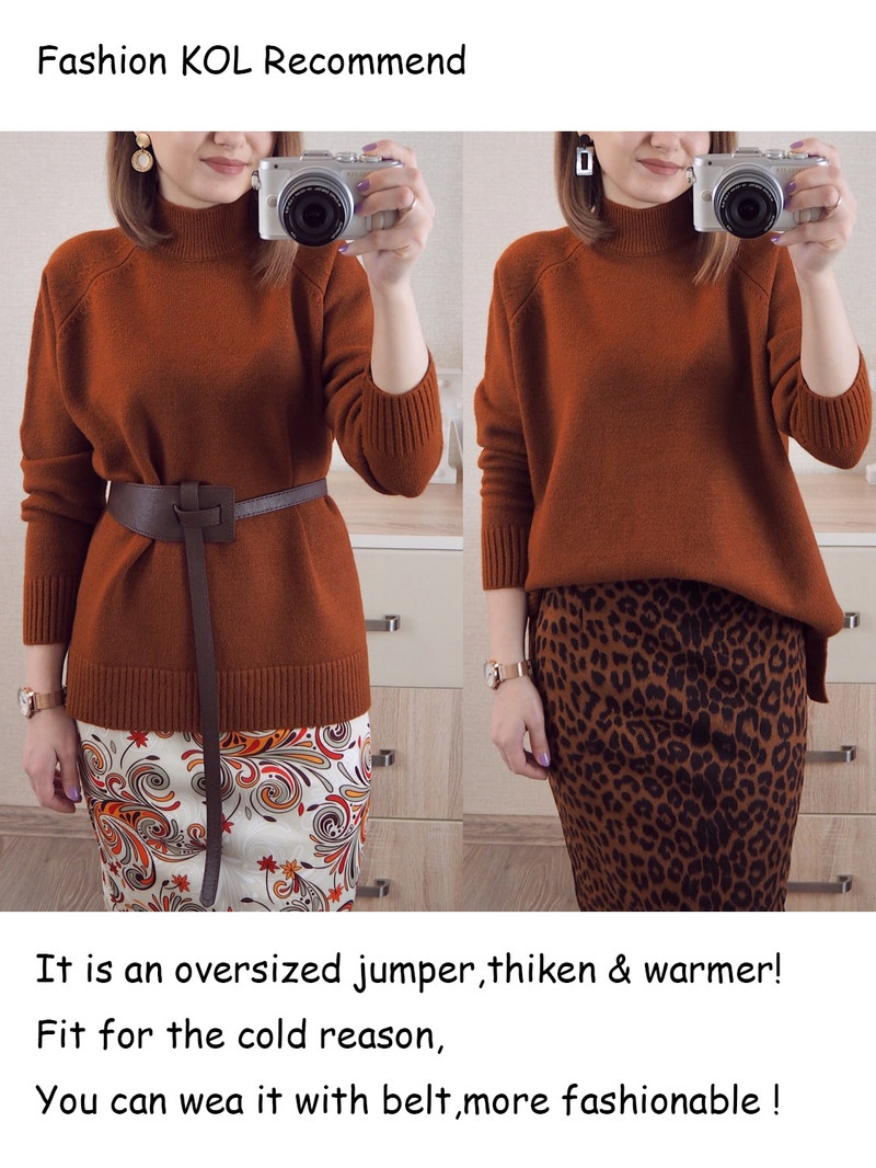 Ženski puloveri s lažnim ovratnikom, pulover visoke kvalitete, veliki džemper, podijeljena jesensko-zimska odjeća, bež ljubičasto zelena 8 boja C-114