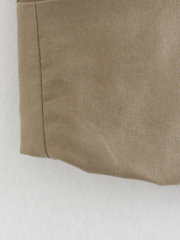 PB&ZA vasaras jauns sieviešu modes retro commuter vienkrāsains lina jaukta auduma V veida kakla piedurkņu īsa veste 8372/323