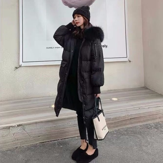 Ziemas jauns polsterēts mētelis sieviešu korejiešu vidēja garuma modes maizes mētelis, brīvs kokvilnas mētelis, bieza polsterēta jaka