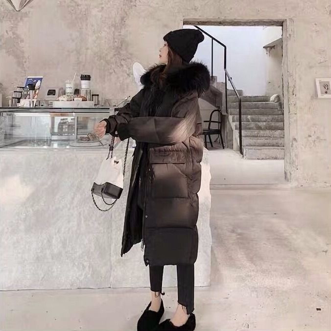 Ziemas jauns polsterēts mētelis sieviešu korejiešu vidēja garuma modes maizes mētelis, brīvs kokvilnas mētelis, bieza polsterēta jaka