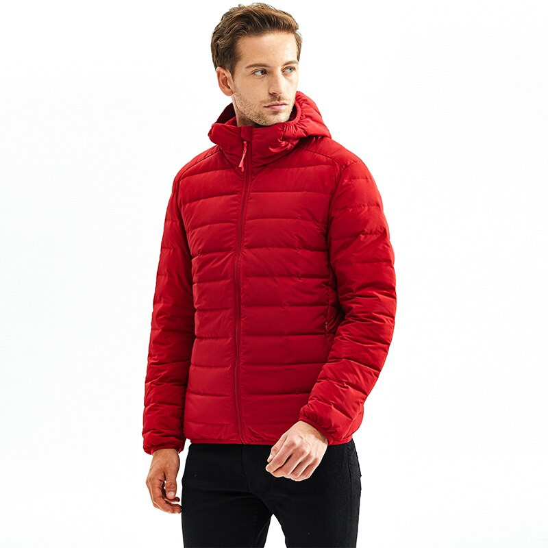 Schinteon vīriešu baltā pīļu dūnu jaka īpaši viegla rudens ziemas virsdrēbju statīvs apkakle ikdienas mētelis ar pārnēsājamu uzglabāšanas somu 2022