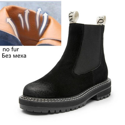 Sieviešu Chelsea dabīgās ādas zābaki, 2021. gada rudens ziemas tendences sievietēm ar biezu zoli, sieviešu puszābaki.