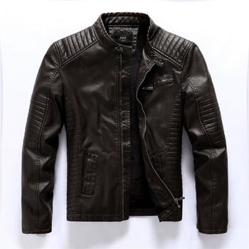 Πλισέ δερμάτινο μπουφάν Moto Ανδρικά 2021 Νέα casual Fleece Παλτό Ανδρικά φθινοπωρινά χειμερινά ρούχα Μόδα Πλισέ Ζεστά δερμάτινα μπουφάν