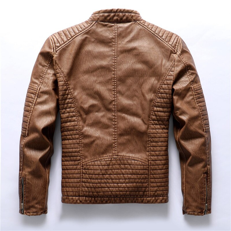 Plisirana moto kožna jakna Muške 2021. Nove ležerne kapute od flisa Muške jesensko-zimske vanjske odjeće Modne plisirane tople kožne jakne