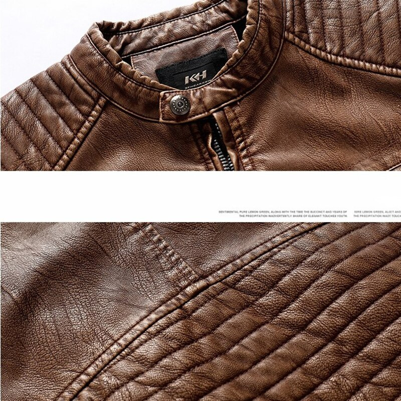 Plisirana moto kožna jakna Muške 2021. Nove ležerne kapute od flisa Muške jesensko-zimske vanjske odjeće Modne plisirane tople kožne jakne