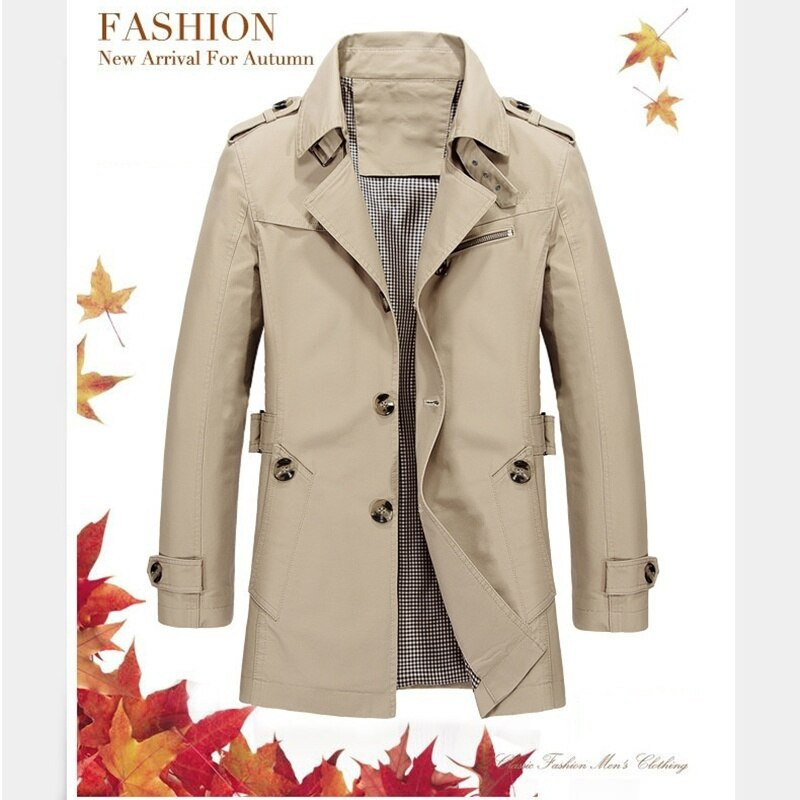 Ανοιξιάτικο φθινόπωρο Ανδρικό νέο επαγγελματικό μακρύ μπουφάν 2021 Casual Windbreaker Ανδρικό παλτό Ανδρικό παλτό
