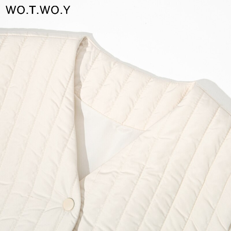 WOTWOY könnyű pamut párnázott mellény dzsekik női őszi téli ujjatlan mellény Női bő felsőruházat alkalmi meleg kabátok