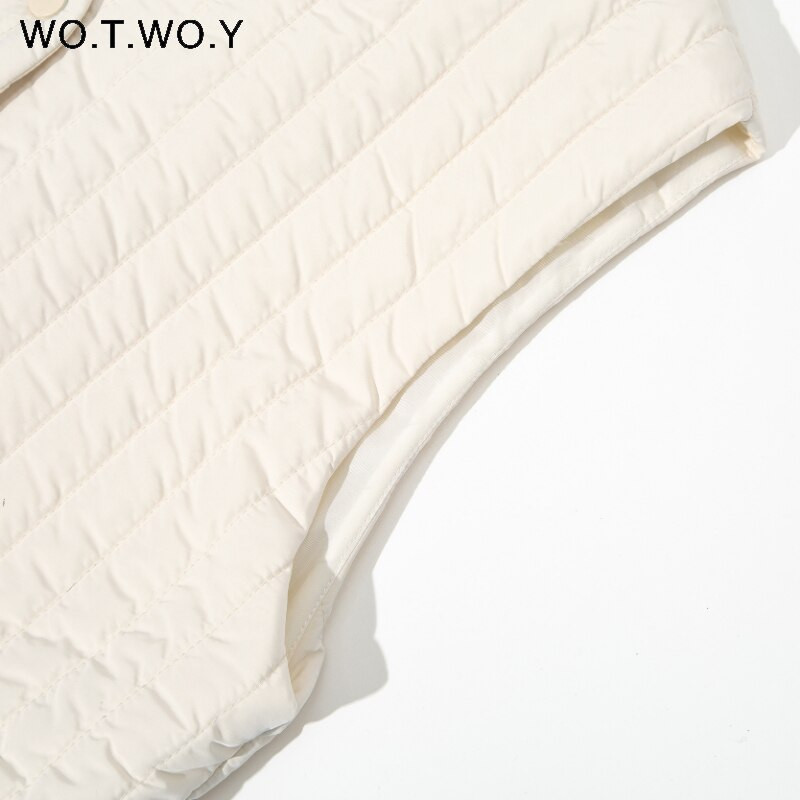 WOTWOY könnyű pamut párnázott mellény dzsekik női őszi téli ujjatlan mellény Női bő felsőruházat alkalmi meleg kabátok