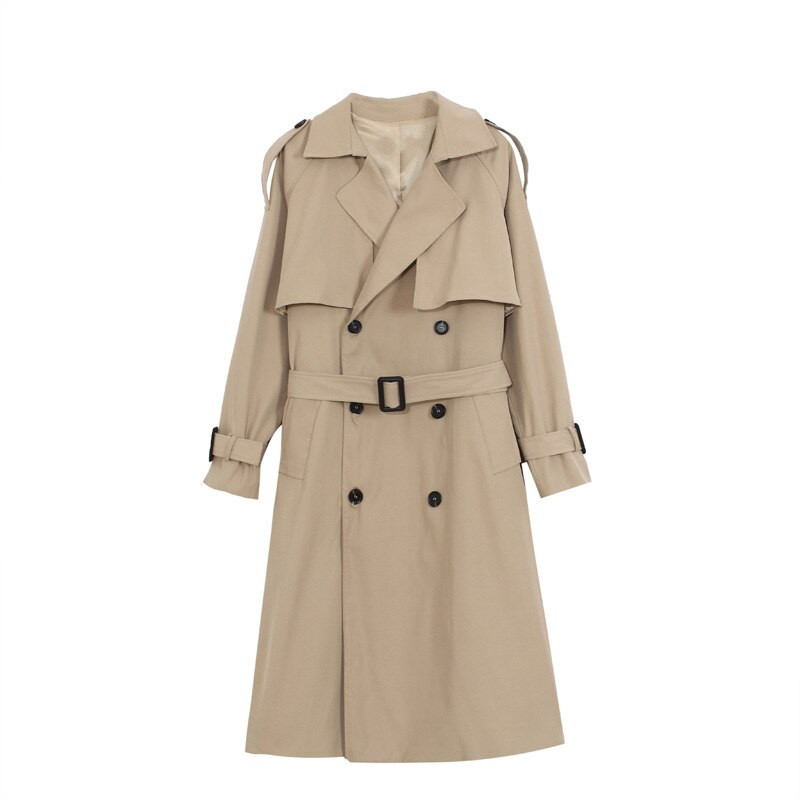 2022. gada rudens sieviešu mētelis ar jostu Sieviešu apģērbi zils mētelis Casaco Feminino Harajuku Abrigo Mujer Long Trench Femme