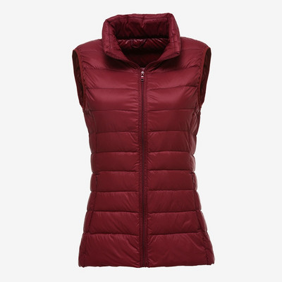 Sieviešu rudens pīļu dūnu silta veste bez piedurknēm, statīvs apkakle, pārnēsājamas stepētas vestes sievietēm 2022. gada ziemas, cieta ikdienas sieviešu jaka