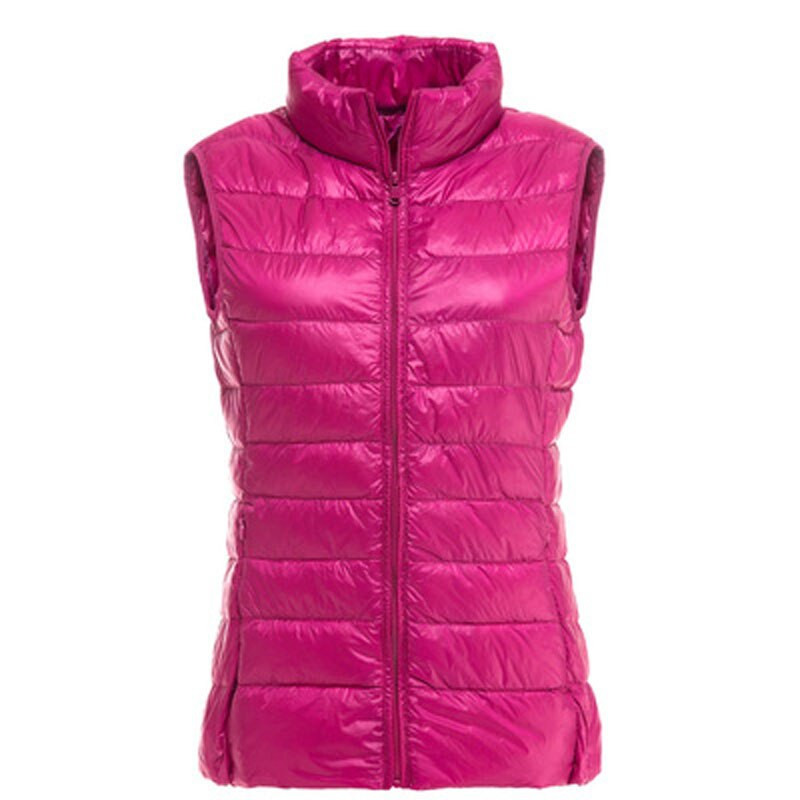 Sieviešu rudens pīļu dūnu silta veste bez piedurknēm, statīvs apkakle, pārnēsājamas stepētas vestes sievietēm 2022. gada ziemas, cieta ikdienas sieviešu jaka