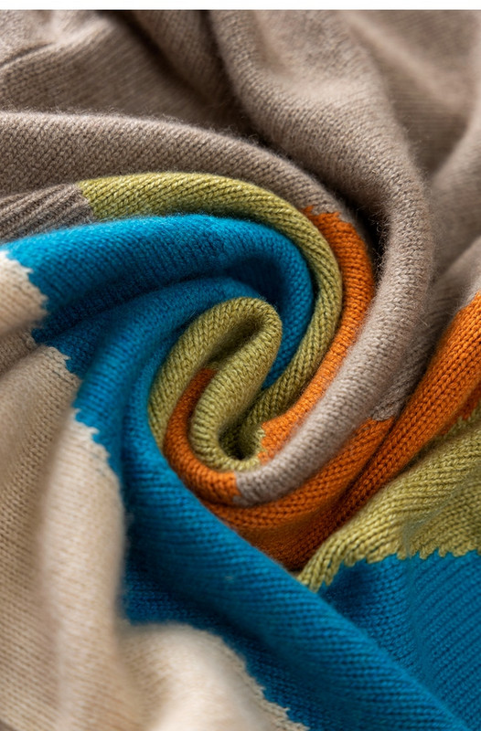 2022. gada rudens/ziema, jauna varavīksnes inkrustācija ar brīvu un biezu kapuci, 100% tīra kašmira džemperis sieviešu kapuci ar garām piedurknēm