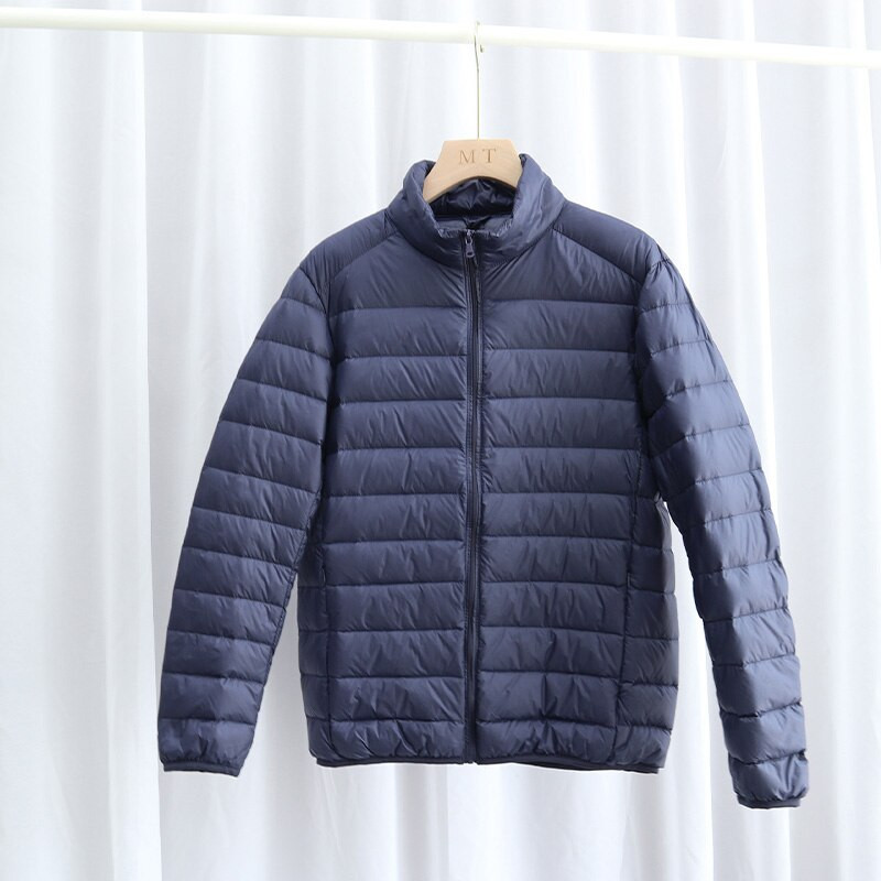 Schinteon vīriešu īpaši viegla baltā pīļu dūnu jaka plāns mēteļa statīvs apkakle pavasaris rudens ikdienas vienkāršs virsdrēbes jauns